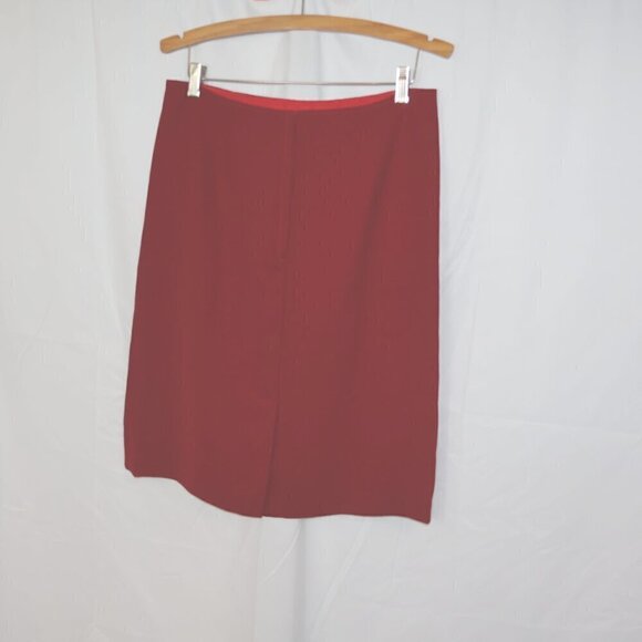 Unbranded Lined Polyester Skirt Kick Pleat Side Zip Hidden Cranberry - Picture 5 of 11